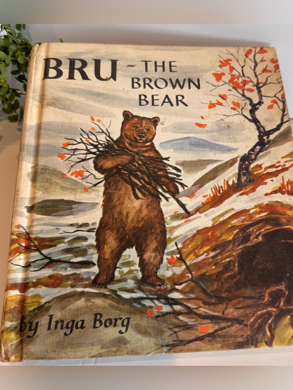 BRU-The Brown Bear by Inga Borg Vintage 1961 Hardcover Illustrated Book Rare